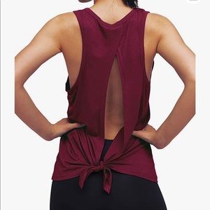 NWT Tie Back Workout Yoga Tank Top Open Back